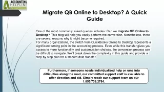 A Quick Guide To Resolve Convert QuickBooks Online To Desktop
