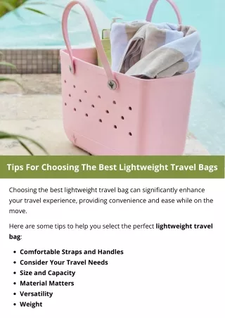 Tips For Choosing The Best Lightweight Travel Bags