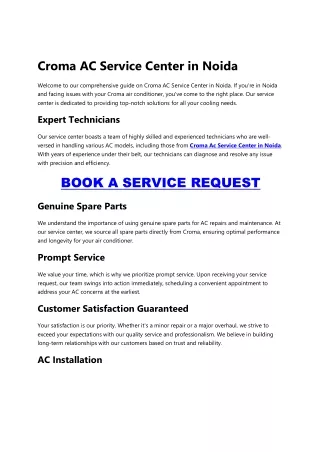 Croma Ac Service Center In Noida