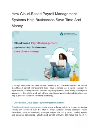 How Cloud-Based Payroll Management Systems Help Businesses Save Time And Money