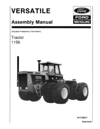 Versatile 1156 Tractor Assembly Manual Instant Download (Publication No.41115611)