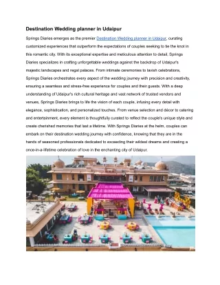 Destination Wedding planner in Udaipur