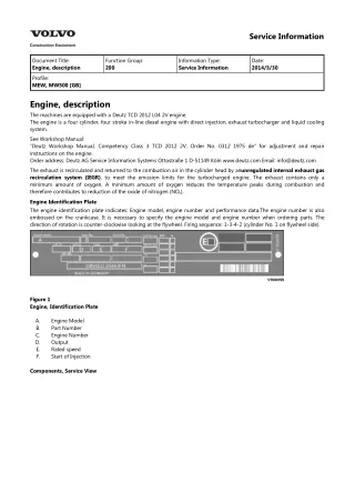 Volvo MW500 Wheeled Milling Equipment Service Repair Manual Instant Download