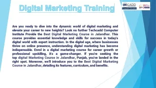 Best Digital Marketing Training and Course Jalandhar, Punjab