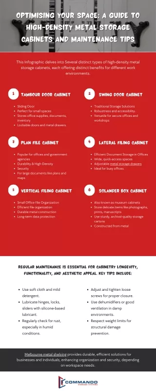 Optimising your space: A guide to high-density metal storage cabinets and mainte