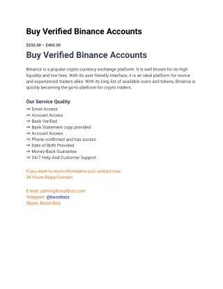 Buy Verified Binance Accounts