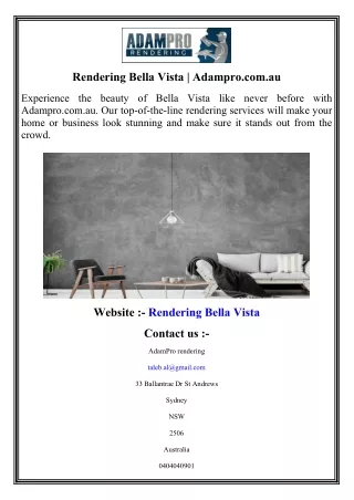 Rendering Bella Vista   Adampro.com.au