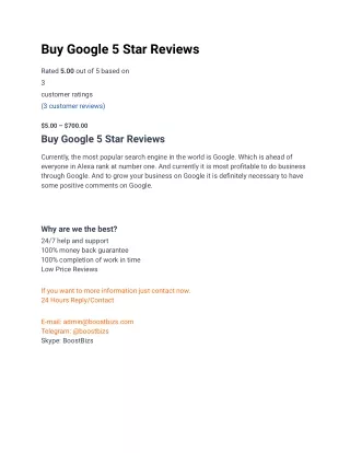 Buy Google 5 Star Reviews