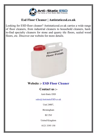 Esd Floor Cleaner   Antistaticesd.co.uk