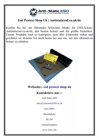 Esd Protect Shop Uk  Antistaticesd.co.ukde