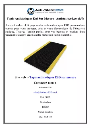 Tapis Antistatiques Esd Sur Mesure  Antistaticesd.co.ukfr