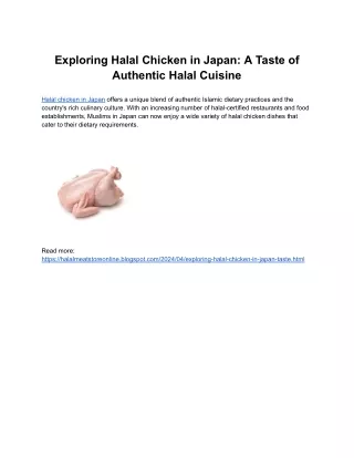 Exploring Halal Chicken in Japan_ A Taste of Authentic Halal Cuisine