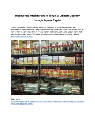 Discovering Muslim Food in Tokyo_ A Culinary Journey through Japan’s Capital