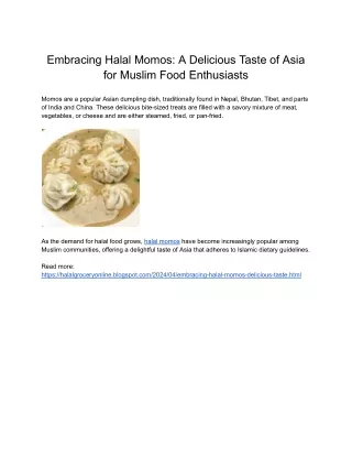 Embracing Halal Momos_ A Delicious Taste of Asia for Muslim Food Enthusiasts