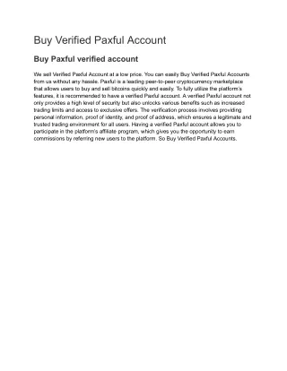 Buy Verified Paxful Account