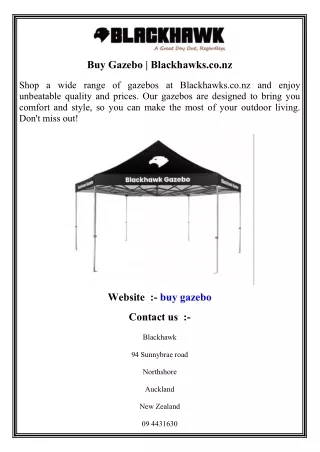 Buy Gazebo    Blackhawks.co.nz