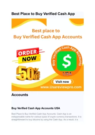 Best Place to Buy Verified Cash App Account