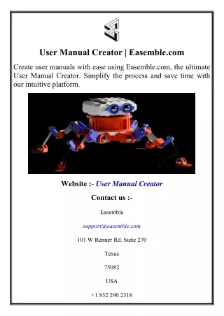 User Manual Creator  Easemble.com