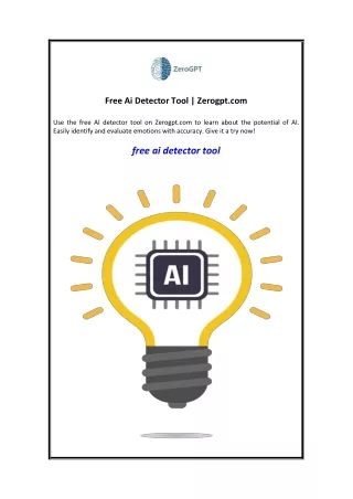 Free Ai Detector Tool  Zerogpt.com