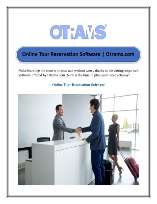 Online Tour Reservation Software Otrams.com