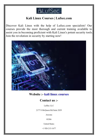 Kali Linux Courses   Lufsec.com