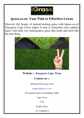 igrass.co.za Your Path to Effortless Lawns