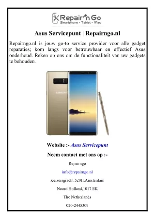 Asus Servicepunt  Repairngo.nl