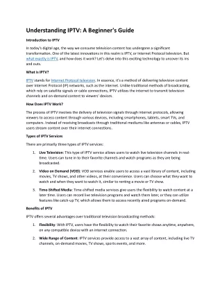 The World of IPTV- A Comprehensive Overview