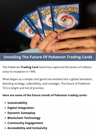 Unveiling The Future Of Pokemon Trading Cards