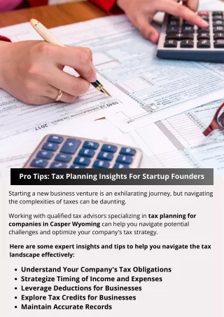 Pro Tips: Tax Planning Insights For Startup Founders