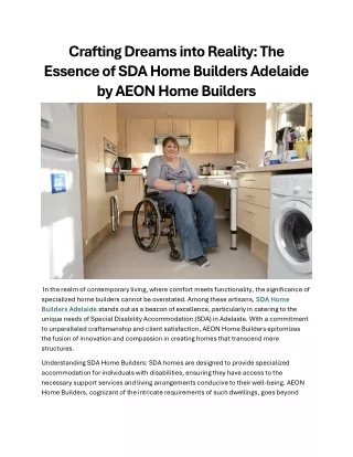 Crafting Dreams into Reality The Essence of SDA Home Builders Adelaide by AEON Home Builders