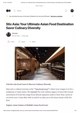 Stix Asia: Your Ultimate Asian Food Destination Savor Culinary Diversity