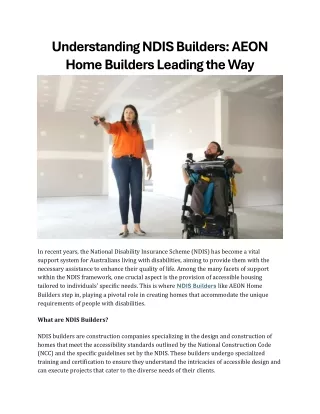 Understanding NDIS Builders AEON Home Builders Leading the Way