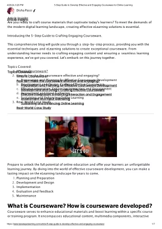 5-Step Guide to Develop Effective and Engaging Courseware for Online Learning