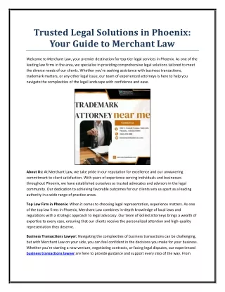 Trusted Legal Solutions in Phoenix: Your Guide to Merchant Law