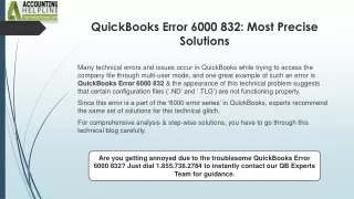 Quick Solutions for QuickBooks Desktop Error 6000 832