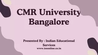 CMR University Bangalore