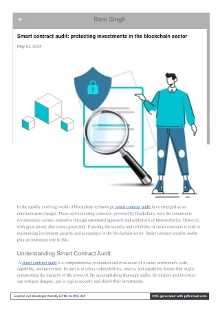 Smart contract audit protecting investments in the blockchain sector