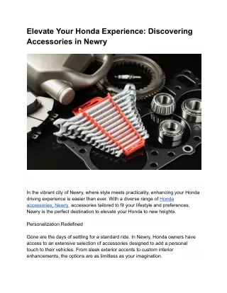 Honda accessories Newry