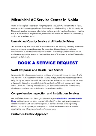 Mitsubishi AC Service Center in Noida