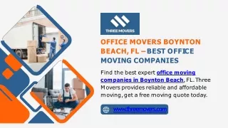 Office Movers Boynton Beach, FL – Best Office Moving Companies