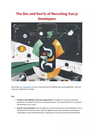 The Dos and Don'ts of Recruiting Vue.js Developers