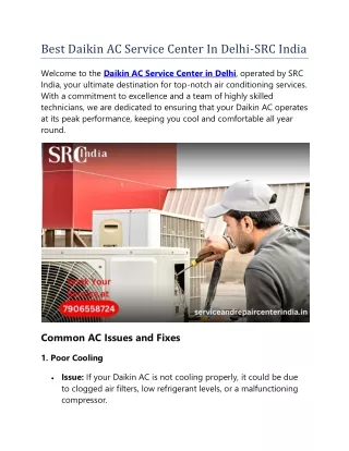 Best Daikin AC Service Center In Delhi