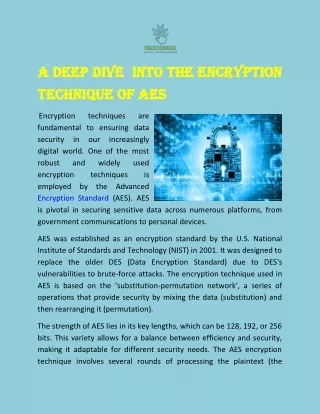 A Deep Dive into the Encryption Technique of AES