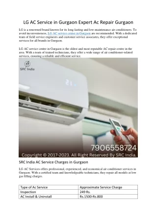 LG AC Service in Gurgaon Expert Ac Repair Gurgaon