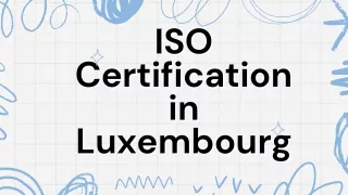 ISO Certification in Luxembourg