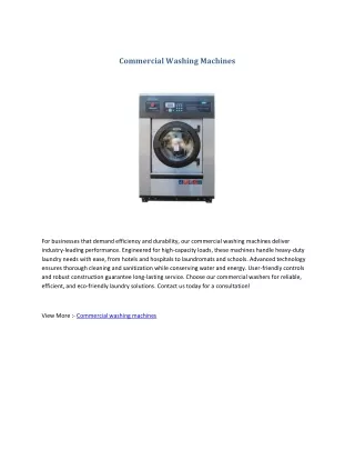 Commercial Washing Machines