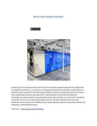 Heavy Duty Laundry Machine