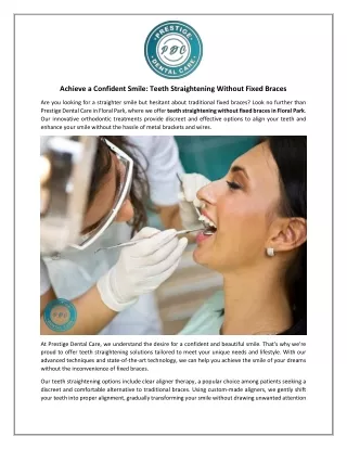 Achieve a Confident Smile Teeth Straightening Without Fixed Braces