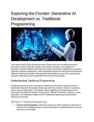 Generative AI Development vs. Traditional Programming